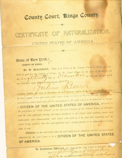 Naturalization certificate